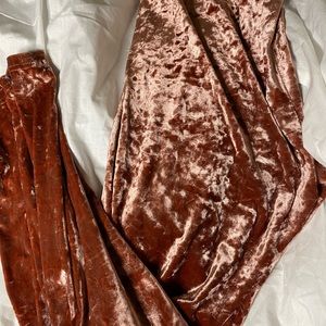 Velvet rose gold leggings